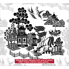 Пример трафарета Ивовый узор 3