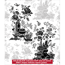 Пример трафарета Ваза и цветы 1