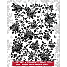 Пример трафарета Большие пионы