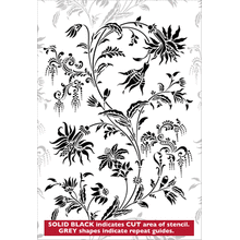 Пример трафарета Листья рококо