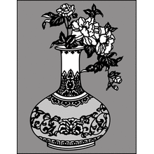 Пример трафарета Ваза и пионы 2