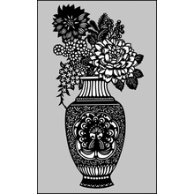 Пример трафарета Ваза и цветы 2