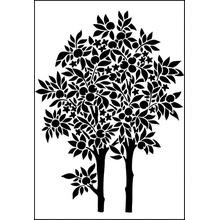 Пример трафарета Апельсиновое дерево 3