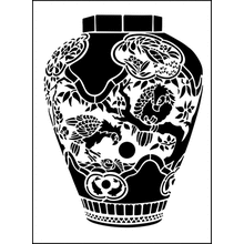 Пример трафарета Японская ваза 1