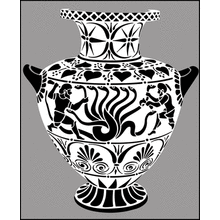 Пример трафарета Греческая ваза