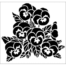 Пример трафарета Анютины глазки 2