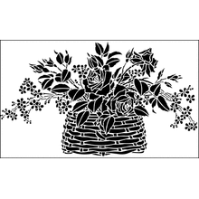 Пример трафарета Корзина роз