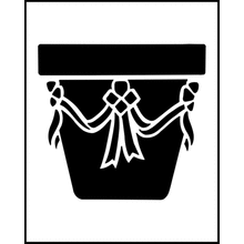 Пример трафарета Горшок с гирляндами 1