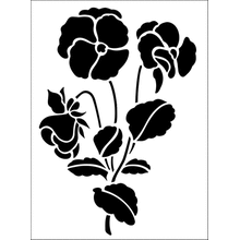 Пример трафарета Анютины глазки 4