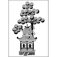 Пример трафарета Ивовая пагода