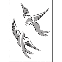 Пример трафарета Два голубя