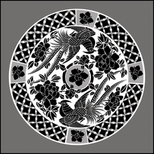 Пример трафарета Тарелка с фазанами