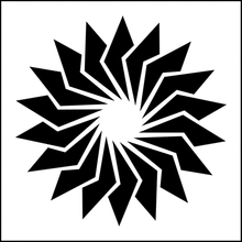 Пример трафарета Стильное солнце