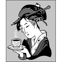 Пример трафарета Гейша 3