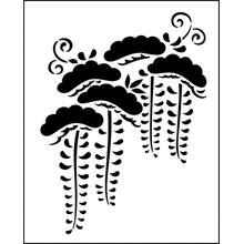 Пример трафарета Глициния и снег