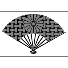 Пример трафарета Веер с хризантемами 2