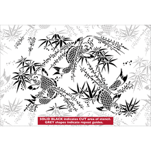 Пример трафарета Рыба и водоросли