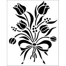 Пример трафарета Цветочный мотив 3