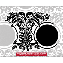 Пример трафарета Обои Дамаст 4