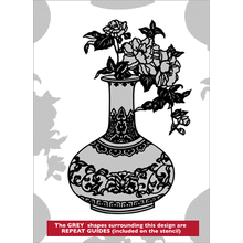 Пример трафарета Ваза и пионы 1