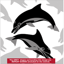 Пример трафарета Дельфины 6