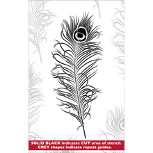 Пример трафарета Павлиньи перья 3