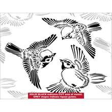 Пример трафарета Воробьи