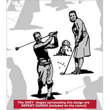 Пример трафарета Игроки в гольф