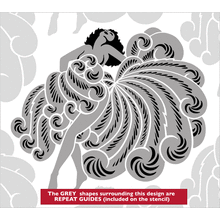 Пример трафарета Танцы с веером