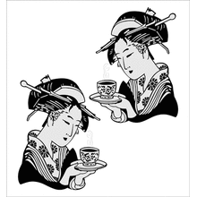 Пример трафарета Гейши