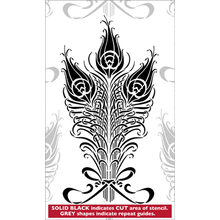 Пример трафарета Павлин 2