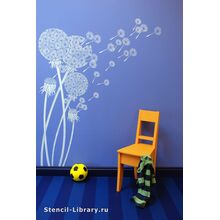 Трафарет одуванчика на стене