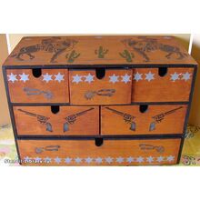 Декор мебели трафаретом