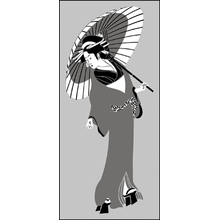 Пример трафарета Гейша 1