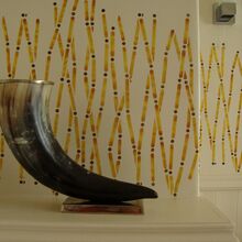 Трафарет для стен в виде бамбуковых штор