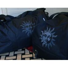 Пример декора ткани трафаретом