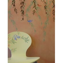 Трафарет птичек на сакуре