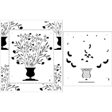 Размер трафарета Ваза с цветами Вильямсбург