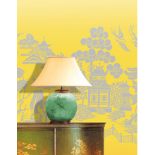 Стена с трафаретной росписью в китайском стиле