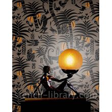 Пример трафарета для обоев с обезьянами