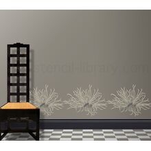 Бордюр с цветами по трафарету