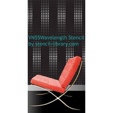 Пример декора стены трафаретом Длина волны