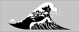 Пример трафарета Японская волна
