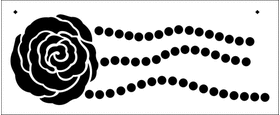 Пример трафарета Роза и жемчуг 1
