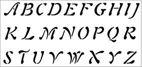 Пример трафарета Итальянский алфавит