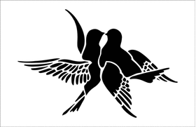 Пример трафарета Мотив голубки