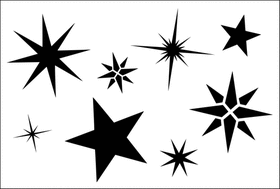 Пример трафарета Разные звезды