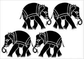 Пример трафарета Слоны 3