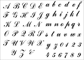 Пример трафарета Медный алфавит