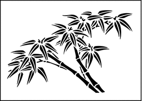 Пример трафарета Бамбуковый лист 3